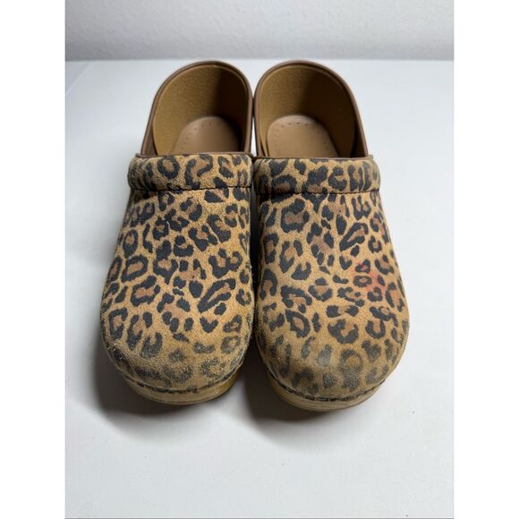 Dansko Leopard Print Clogs in Brown - Picture 3 of 16